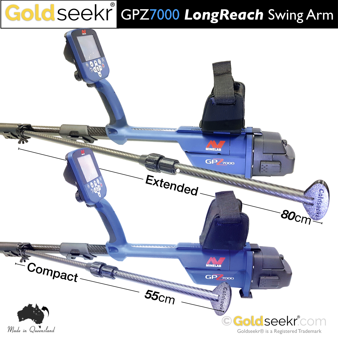 LongReach Telescopic Swing Arm – for Minelab GPZ7000