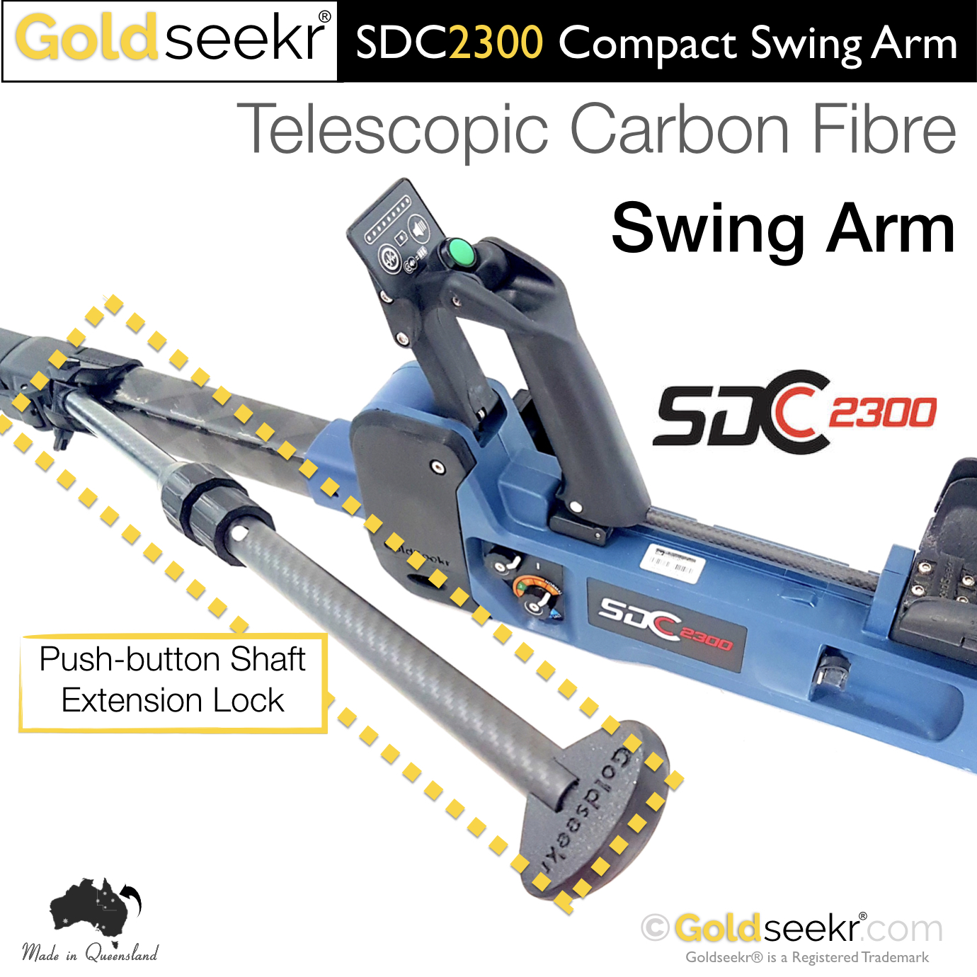 👍  Make finding gold easier with a Goldseekr Telescopic Swing Arm for your Minelab SDC2300.