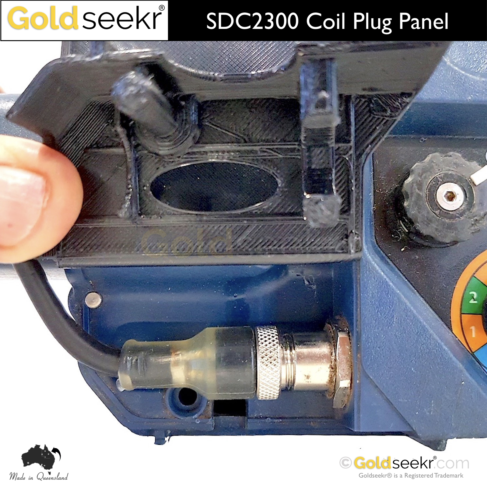 Easy-Access Coil Plug Panel – for Minelab SDC2300 Gold Extreme upgrade