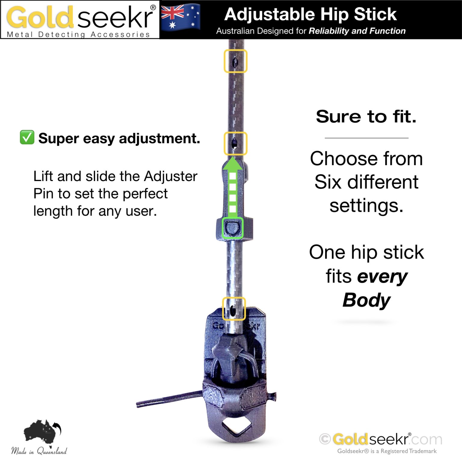 Goldseekr Hip Stick Adjuster Pin Replacement » GoldSeekr
