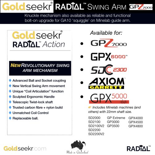 Goldseekr-RADiAL Action Telescopic Carbon Fibre Swing Arm for Minelab GPZ7000