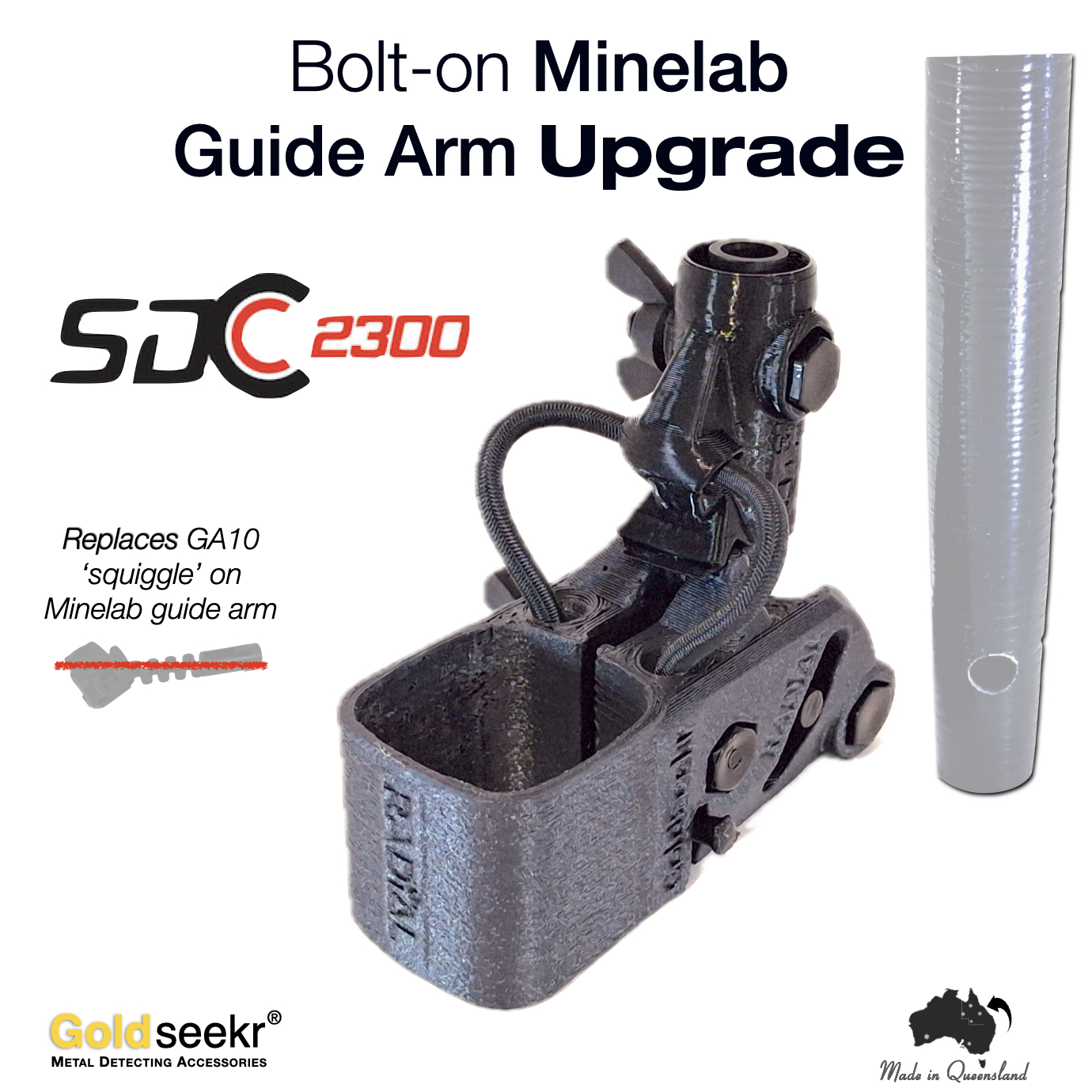 Goldseekr Bolt-on RADiAL-Action Minelab Guide Arm UpGrade for SDC2300 Goldseekr Bolt-on RADiAL-Action Minelab Guide Arm UpGrade for SDC2300 - Image 2