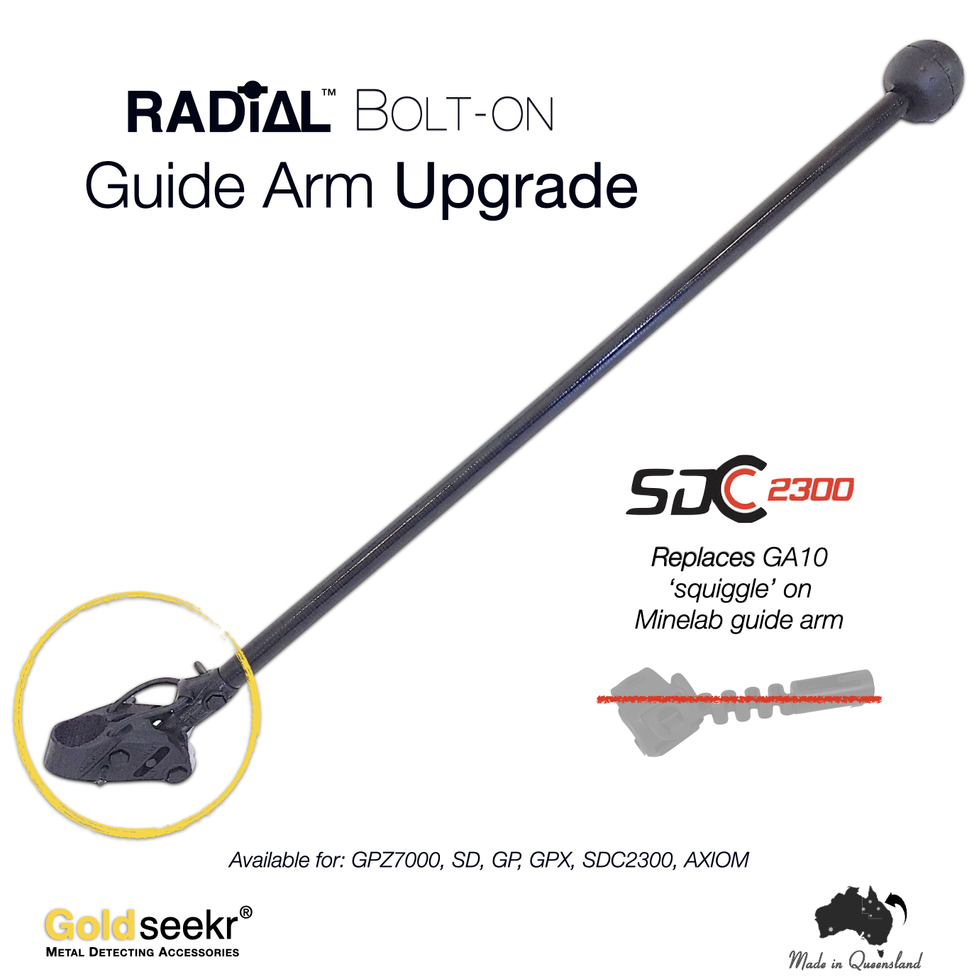 Goldseekr Bolt-on RADiAL-Action Minelab Guide Arm UpGrade for SDC2300 Goldseekr Bolt-on RADiAL-Action Minelab Guide Arm UpGrade for SDC2300 - Image 12