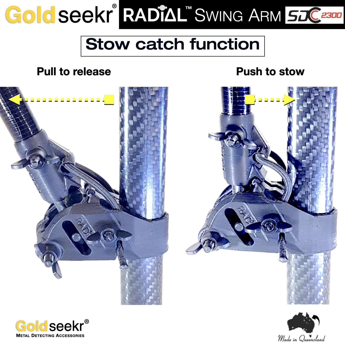 Goldseekr RADiAL Action Telescopic Carbon Fibre Swing Arm for Minelab SDC2300 Goldseekr RADiAL Action Telescopic Carbon Fibre Swing Arm for Minelab SDC2300 - Image 7
