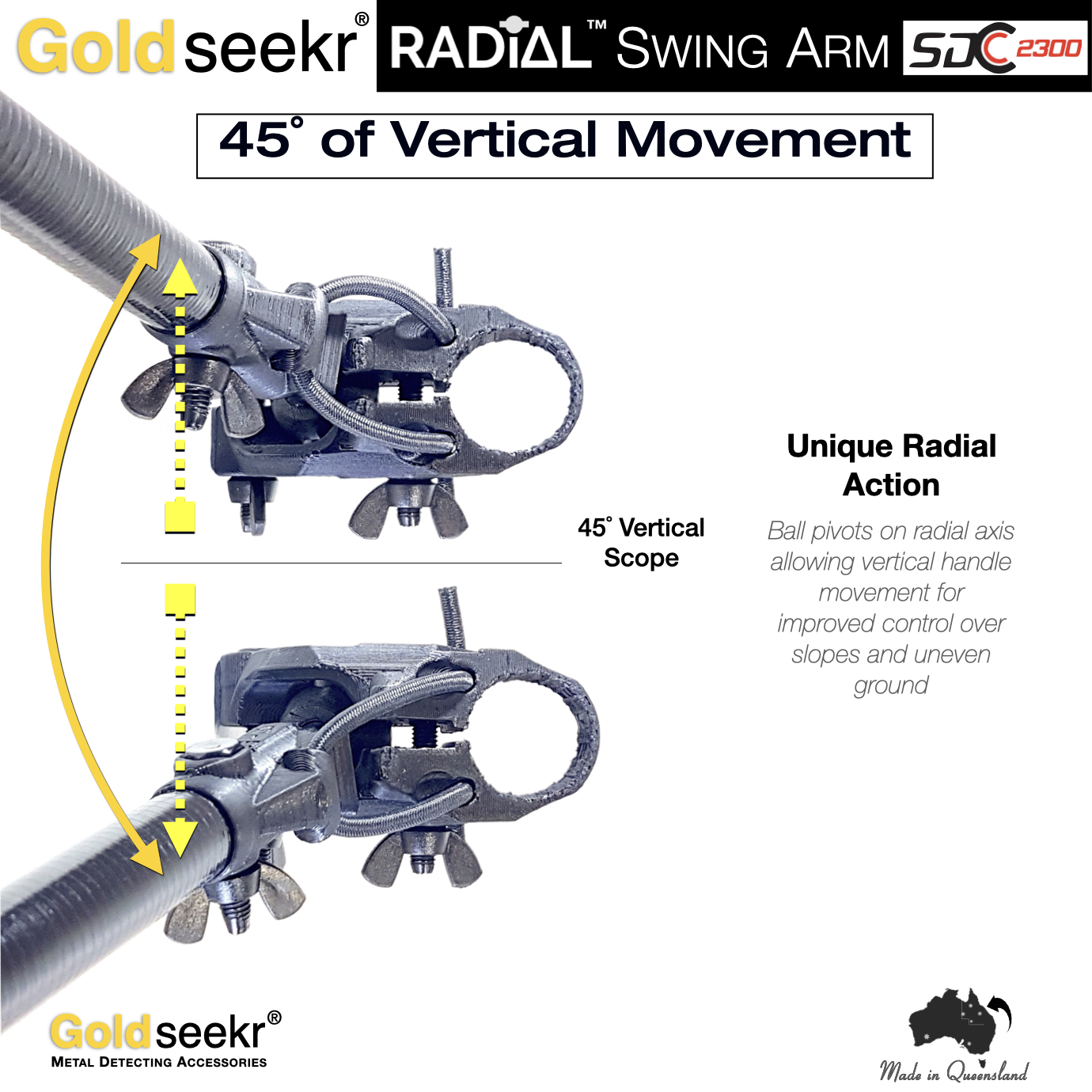 Goldseekr RADiAL Action Telescopic Carbon Fibre Swing Arm for Minelab SDC2300 Goldseekr RADiAL Action Telescopic Carbon Fibre Swing Arm for Minelab SDC2300 - Image 9