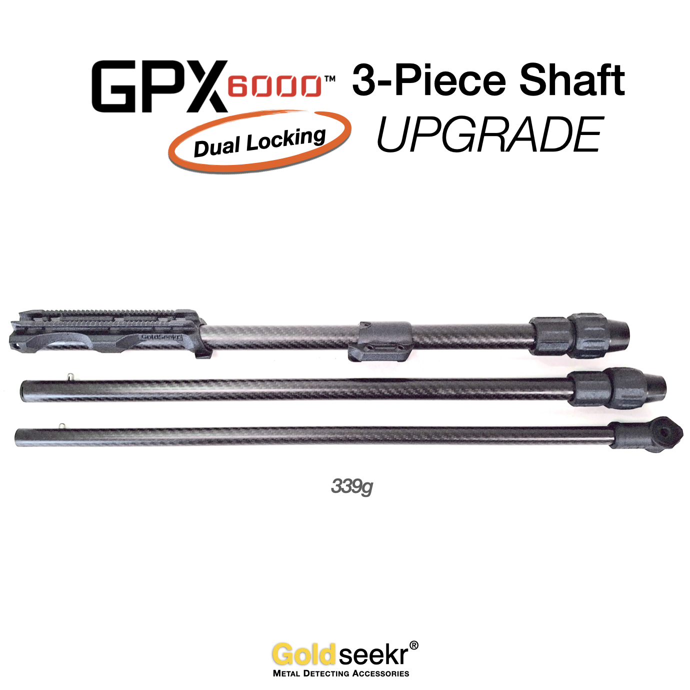 Goldseekr – 3-Piece Dual-Lock GPX6000 Shaft Upgrade Minelab GPX6000 Shaft Upgrade