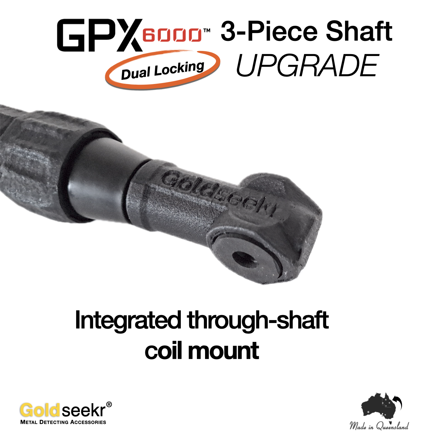 Goldseekr – 3-Piece Dual-Lock GPX6000 Shaft Upgrade Minelab GPX6000 Shaft Upgrade
